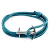 Anchor & Crew Men's Ocean Blue Admiral Anchor Silver & Rope Bracelet In Blue
