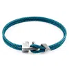 Anchor & Crew Men's Ocean Blue Brixham Silver & Rope Bracelet In Blue
