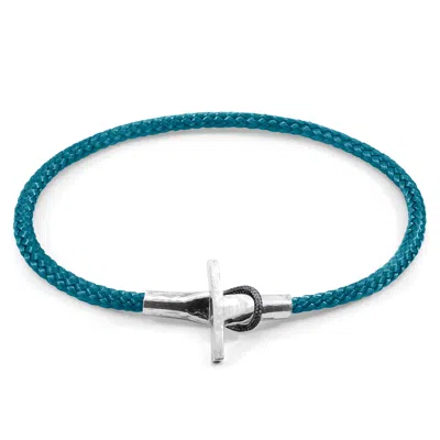 Anchor & Crew Men's Ocean Blue Cambridge Silver & Rope Bracelet
