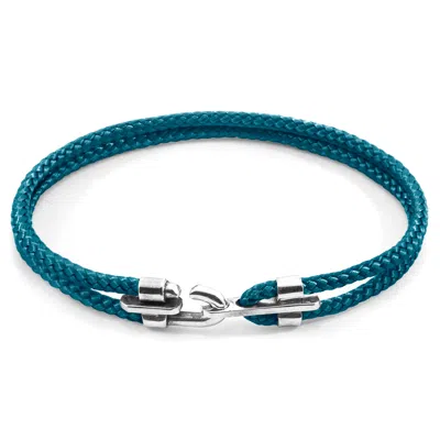 Anchor & Crew Men's Ocean Blue Canterbury Silver & Rope Bracelet