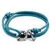Anchor & Crew Men's Ocean Blue Clyde Anchor Silver & Rope Bracelet In Blue