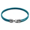 Anchor & Crew Men's Ocean Blue Cromer Silver & Rope Bracelet In Blue