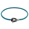 Anchor & Crew Men's Ocean Blue Cullen Silver & Rope Bracelet In Blue