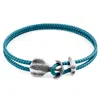 Anchor & Crew Men's Ocean Blue Delta Anchor Silver & Rope Bracelet In Blue