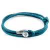 Anchor & Crew Men's Ocean Blue Dundee Silver & Rope Bracelet In Blue