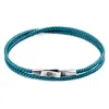 Anchor & Crew Men's Ocean Blue Liverpool Silver & Rope Bracelet In Blue