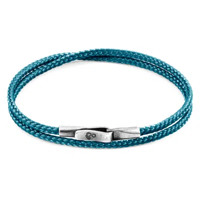 Anchor & Crew Men's Ocean Blue Liverpool Silver & Rope Bracelet