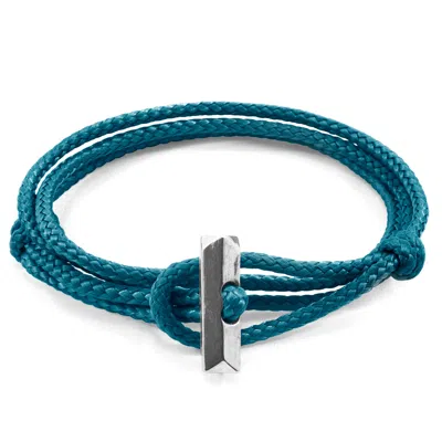 Anchor & Crew Men's Ocean Blue Oxford Silver & Rope Bracelet