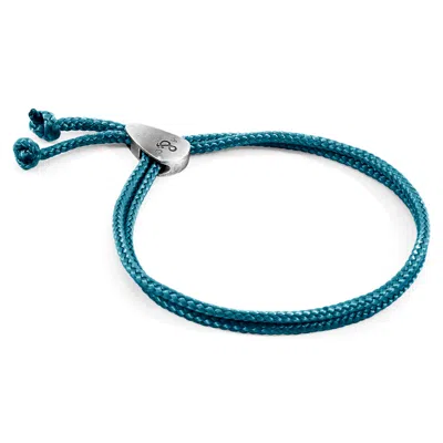 Anchor & Crew Men's Ocean Blue Pembroke Silver & Rope Bracelet