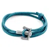 Anchor & Crew Men's Ocean Blue Union Anchor Silver & Rope Bracelet In Blue