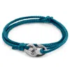 Anchor & Crew Men's Ocean Blue Windsor Silver & Rope Bracelet In Blue