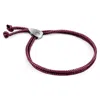 Anchor & Crew Men's Pink Aubergine Purple Pembroke Silver & Rope Bracelet In Pink