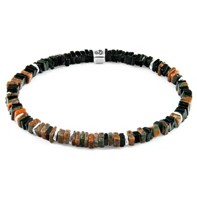 Anchor & Crew Men's Red Unakite Innot Silver & Stone Bracelet