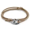 Anchor & Crew Men's Sand Brown Windsor Silver & Rope Bracelet In Brown