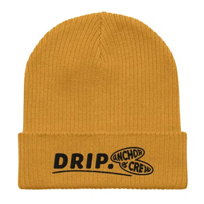 Anchor & Crew Mustard Yellow Drip Gen. Organic Cotton Embroidered Beanie - Men