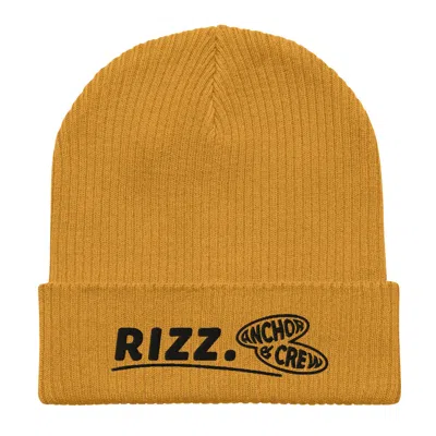 Anchor & Crew Mustard Yellow Rizz Gen. Organic Cotton Embroidered Beanie - Women
