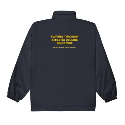 Anchor & Crew Navy Blue Athletic Decline Sports Club League Embroidered Windbreaker Coat - Women