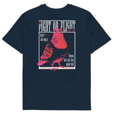 Anchor & Crew Navy Blue Eight Fight Or Flight Club Editions Organic Cotton T-shirt - Men