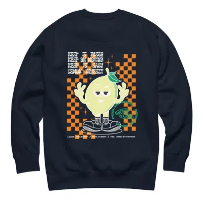 Anchor & Crew Navy Blue Lemon Fresh Dial-a-local Organic Cotton Sweatshirt - Women