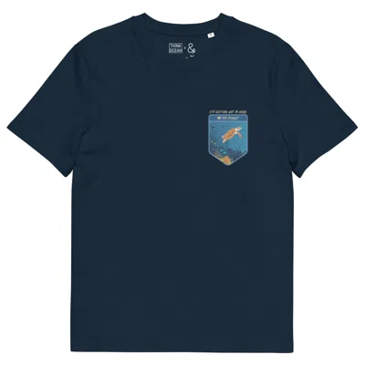 Anchor & Crew Navy Blue Think Ocean Turtle Love The Planet Organic Cotton T-shirt - Men