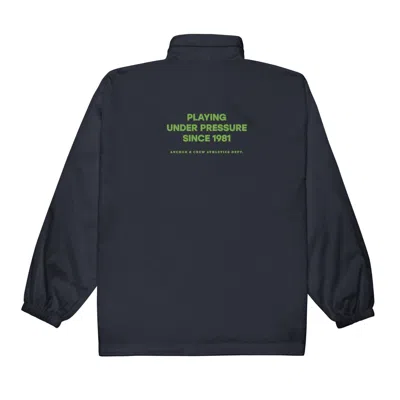 Anchor & Crew Navy Blue Under Pressure Sports Club League Embroidered Windbreaker Coat - Women
