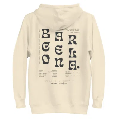 Anchor & Crew Neutrals Bone Gustatory Barcelona Coffee Scene Cotton Blend Embroidered Hoodie - Women In Multi