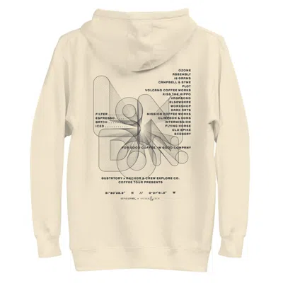 Anchor & Crew Neutrals Bone Gustatory London Coffee Scene Cotton Blend Embroidered Hoodie - Women In Multi