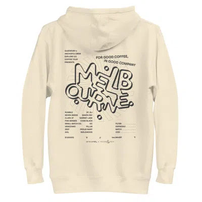 Anchor & Crew Neutrals Bone Gustatory Melbourne Coffee Scene Cotton Blend Embroidered Hoodie - Women In Multi