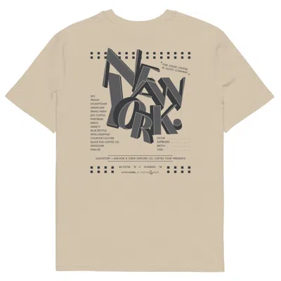 Anchor & Crew Neutrals Desert Dust Gustatory New York Coffee Scene Organic Cotton Embroidered T-shirt - Women In Brown