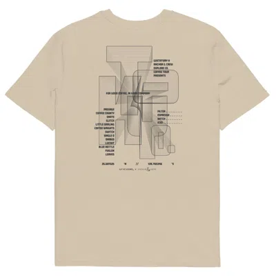 Anchor & Crew Neutrals Desert Dust Gustatory Tokyo Coffee Scene Organic Cotton Embroidered T-shirt - Men In Brown