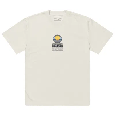 Anchor & Crew Neutrals Faded Bone Ocean Drift Surf Explore Co. Oversized Cotton T-shirt - Women In White