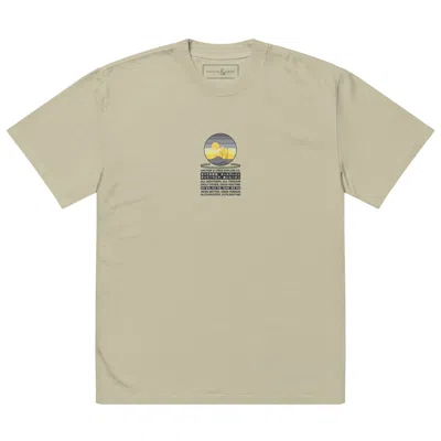 Anchor & Crew Neutrals Faded Eucalyptus Desert Surf Explore Co. Oversized Cotton T-shirt - Women In Green