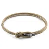 Anchor & Crew Neutrals Sand Brown Think Ocean Signature Silver & Rope Bracelet - Women