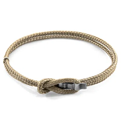 Anchor & Crew Neutrals Sand Brown Think Ocean Signature Silver & Rope Bracelet - Women