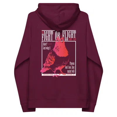 Anchor & Crew Red Burgundy Eight Fight Or Flight Club Editions Organic Cotton Hoodie - Women