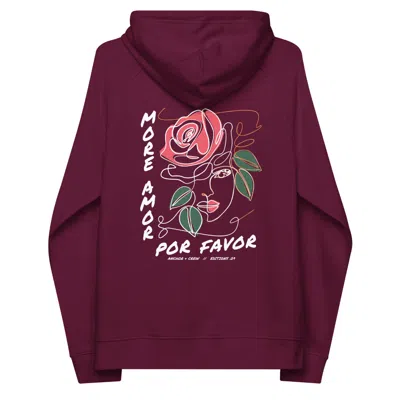 Anchor & Crew Red Burgundy Nine More Amor Por Favor Editions Organic Cotton Hoodie - Women