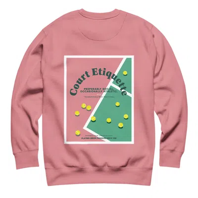 Anchor & Crew Rose Pink Court Etiquette Tennis Club League Organic Cotton Sweatshirt - Women