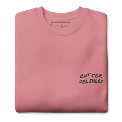 Anchor & Crew Rose Pink Out For Delivery Annotations Organic Cotton Sweatshirt - Men