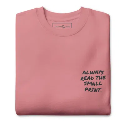 Anchor & Crew Rose Pink Small Print Annotations Organic Cotton Sweatshirt - Men