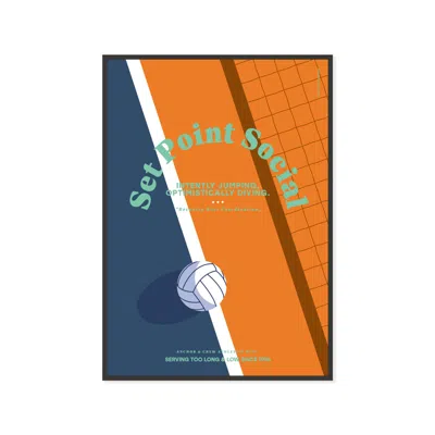 Anchor & Crew Set Point Social Volleyball Club League Matte Art Print In White