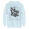 Anchor & Crew Sky Blue Gustatory New York Coffee Scene Cotton Blend Embroidered Hoodie - Women In Blue