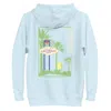 Anchor & Crew Sky Blue Las Vegas Landmark Cotton Blend Hoodie - Women In Blue