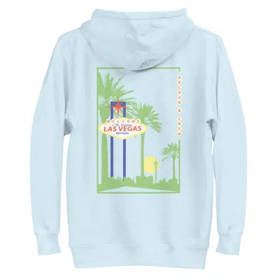 Anchor & Crew Sky Blue Las Vegas Landmark Cotton Blend Hoodie - Women
