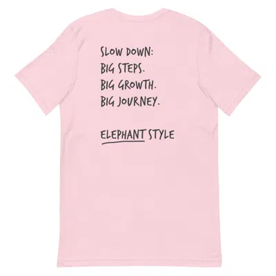 Anchor & Crew Soft Pink Think Ocean Elephant Aspirations Cotton Embroidered T-shirt - Women
