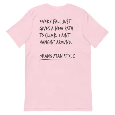 Anchor & Crew Soft Pink Think Ocean Orangutan Aspirations Cotton Embroidered T-shirt - Women
