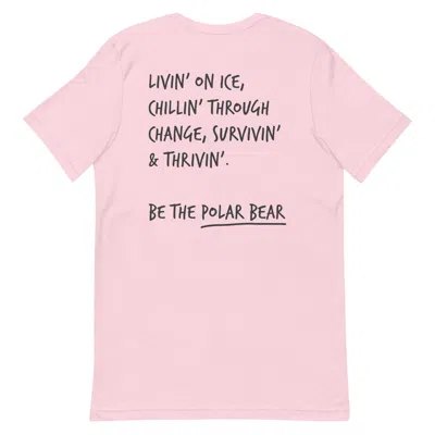 Anchor & Crew Soft Pink Think Ocean Polar Bear Aspirations Cotton Embroidered T-shirt - Men