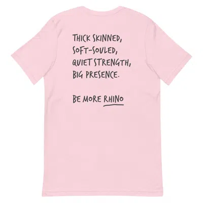 Anchor & Crew Soft Pink Think Ocean Rhino Aspirations Cotton Embroidered T-shirt - Women