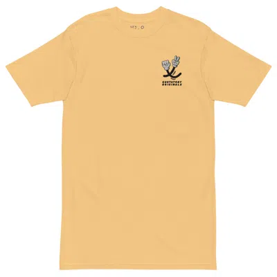 Anchor & Crew Vintage Yellow Gustatory Originals Sustainability Crisis Heavy Cotton Embroidered T-shirt - Men