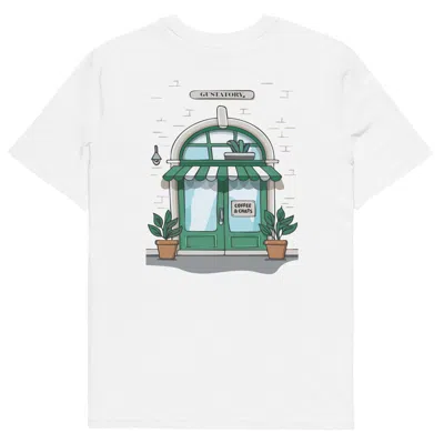 Anchor & Crew White Gustatory Coffee & Chats Organic Cotton Embroidered T-shirt - Women