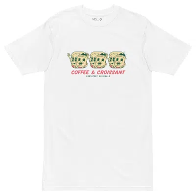 Anchor & Crew White Gustatory Originals Coffee & Croissant Heavy Cotton T-shirt - Men